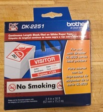 DK2251 Black/Red ON WHITE PAPER LABEL BROTHER picture