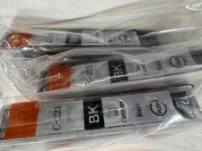 Expired Compatible Canon CLI-221BK Black Ink Cartridges Sealed Lot of 3 Date Unk picture