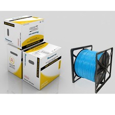 1000ft Cat6 Copper Plenum CMP Fluke Pass 550Mhz UTP Ethernet LAN Cable RIM Blue  picture