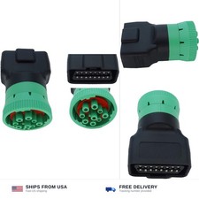 Type 2 Green 9pin J1939 Male to OBD2 Female Adapter J1939 - J1962 9pin-16pin ... picture
