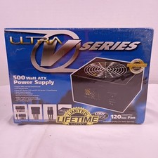 Ultra V Series 500 Watt ATX Power Supply Low Noise 120mm Fan New in Box picture