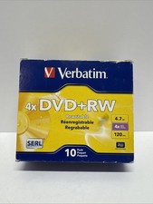 Verbatim DVD+RW Discs 4.7GB 4x w/Slim Jewel Cases Pearl 10/Pack 94839 picture