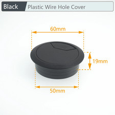 Plastic Wire Hole Cover Outlet Port Table Computer PC Desk round Cable Grommet L picture