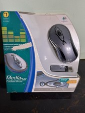 Logitech MediaPlay Cordless Mouse Blue 11 Buttons PC TESTED WORKS picture