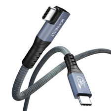 USB4 Cable 240W 1.6ft, USB-IF Certified 40Gbps 8K, Short Right Angle USB C Co... picture
