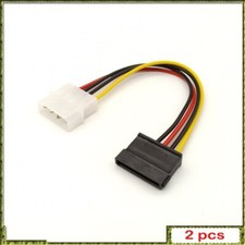 2pcs SATA Hard Drive Power Cable Port Adapter Cable Large 4Pin To 15Pin Sata picture
