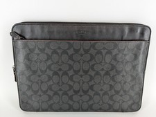 Coach Signature Canvas Laptop Sleeve Case Black Monogram 14.25