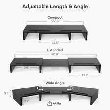 VINTAGE - LORYERGO DUAL MONITOR STAND FOR DESK, MONITOR STAND WITH 2 SLOTS FOR picture