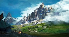 Landscape mountains art Custom Gaming Mat Desk picture