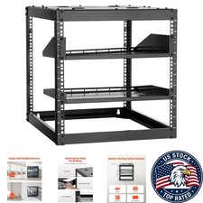 10U Open Frame Rack for Servers - Heavy-Duty, Ergonomic Design for Small Spaces picture