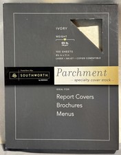 Southworth~ Ivory Parchment Specialty Cover Stock Paper 65lb- 65 Sheets Open Box picture