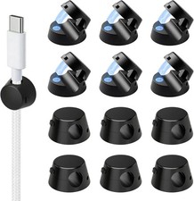Mini Magnetic Cable Clips, 12 Pack Self Adhesive Cord Holder Black picture