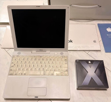 Apple iBook G3 PowerPC 800MHz 640MBRAM White Keyboard Charger Tested JUNK Bundle picture