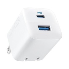Anker 32W Dual-Port Wall Charger USB-C PD + USB-A White Foldable Plug picture