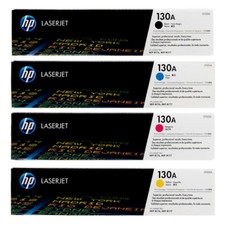 HP 130A Toner Cartridge Set 4-Pack Black Cyan Yellow Magenta picture