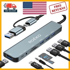 Elegant 8-Port USB Hub Adapter: 1x USB 3.0 & 2x USB-C for Seamless Connectivity picture