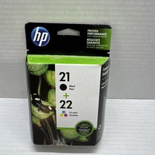 NEW SEALED - Genuine HP 21 & 22 Black/Color Combo Pack Ink Cartridges EXP 03/18 picture