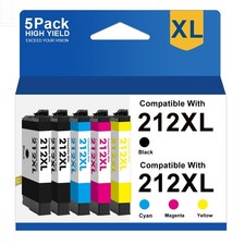 5PK 212XL Ink replacement for Epsn. 212 XL Workforce WF-2830 XP-4105 Printer picture