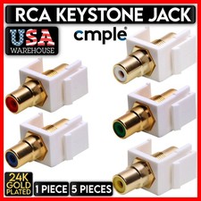 RCA Coupler White Modular RCA Keystone Jack for Wall Plates Surface Boxes Panels picture