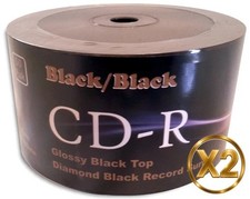 100-Pak =DOUBLE-SIDED BLACK/BLACK= Diamond Black Record Surface 52X CD-R's picture