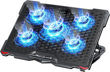 AICHESON Laptop Cooling Pad 5 Fans Up to 17.3 Inch Heavy Notebook Cooler, Blue L picture