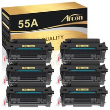 6 Pack CE255A 55A Toner fit for HP LaserJet Pro P3011 P3015D P3015n P3015X P3016 picture