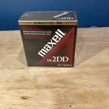 Maxell MF-2DD 3.5” Disks 10 Double Density Formatted IBM & Compatibles SEALED picture