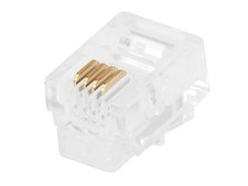 Monoprice 6P4C RJ11 Modular Plugs for Flat Solid/Stranded Cable, 1u, 2 Prongs, picture