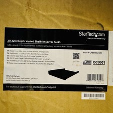 StarTech.com 2U 22in. Depth Vented Server Rack Shelf - Cantilever Tray - Black picture