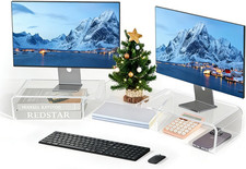 LEKETREE Acrylic Monitor Stand , Clear Monitor Stand for Desk, Computer Accessor picture
