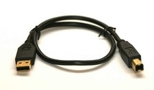 USB 2.0 Cable 18 Inch 1.5FT Black Gold picture