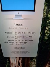 Apple iMac with 27in Retina 5K display i9/8 core/64gig of Ram /1 tb ssd/radeon picture