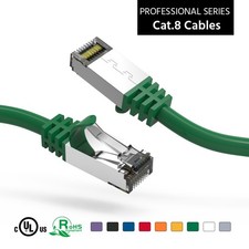 20 Pack of 4Ft CAT8 S/FTP Ethernet Network Cable Green 26AWG picture