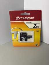 Brand New Transcend 2GB MicroSD Secure Digital Memory Card TS2GUSDC w/ Adapter picture