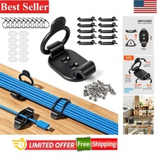Adjustable Elastic Cable Clips 10 Pack for Cable Management Black picture
