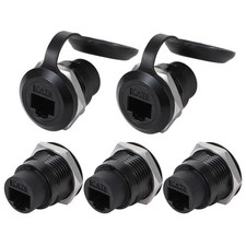 5PCS RJ45 Panel Mount Connector, Cat6 8P8C Ethernet LAN Pass Through Cable Co... picture