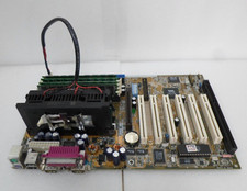 ASUS P3V 4X REV 1.02 MB W/ INTEL PENTIUM PROCESSOR SL43E , HEATSINK, & MEMORY picture
