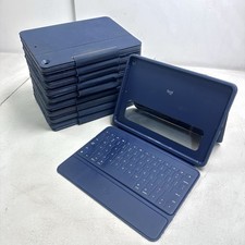 Lot 10 Logitech YU0073 Rugged Combo 3 Keyboard Cases iPad 7th 8th 9th Blue WORKS picture