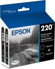 Epson 220 2pk Combo Ink Cartridge - Black (In Date) NEW SEALED  picture