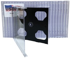 USDISC CD Jewel Cases Standard 10.4mm, Double 2 Disc (Black) Lot picture