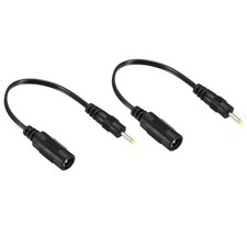 2Pack DC 5.5x2.1mm Female to 2.5x0.7mm Male Extension Cable Adapter Cord Black picture
