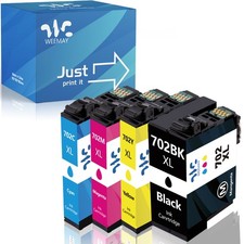 4 PK 702XL Ink Cartridges Compatible for Epson 702 Workforce WF3720/3730/3733 picture