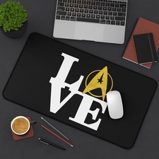 I Love Star Trek Desk Mat - Starfleet Desk Accessory - Home Decor Gift picture
