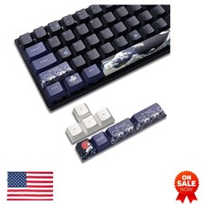 PBT Keycaps 78 Key Cherry Profile Japanese Great Wave Dye Sub Artwork Set picture
