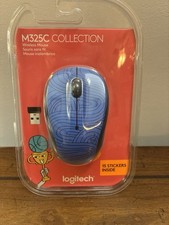 Logitech m325c Collection Wireless Mouse New In Package Blue picture