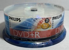 BRAND NEW Philips 25 Pack DVD+R 4.7GB 120min 16x Speed Blank Spindle Pack SEALED picture
