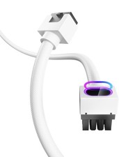 Asiahorse HYDRUS CPU Power Cable (8-Pin EPS) ARGB – White – 30cm - 2 Pack picture