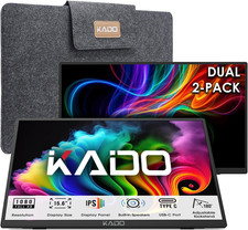 Dual Portable Monitor Setup - 2-Pack 15.6