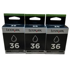 3pcs Lexmark 36 genuine Ink Cartridges In Retail Box picture