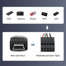 CY USB 2.0 Motherboard 9pin 10pin Header to Micro/Mini USB 5Pin Cable 50cm picture